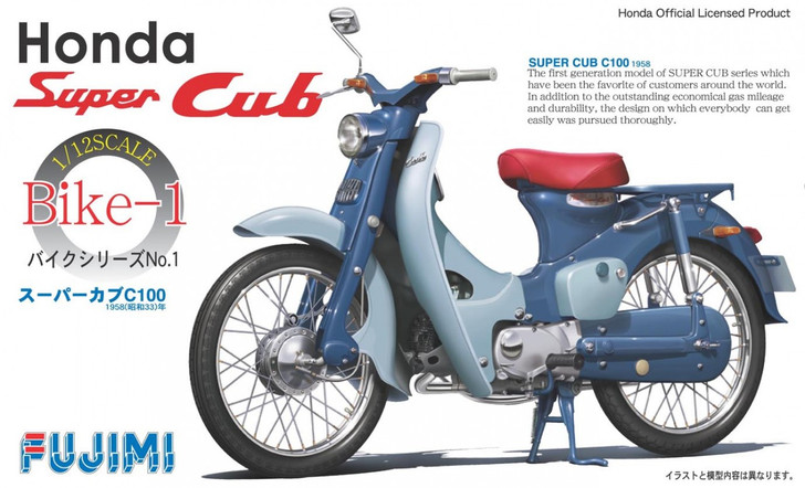 Fujimi Bike-01 Honda Super Cab C100 1958 1/12 Scale Kit (4968728141244)
