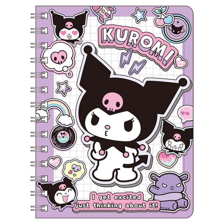 T's Factory Sanrio B6 Ring Notebook Petapeta Stickers Kuromi