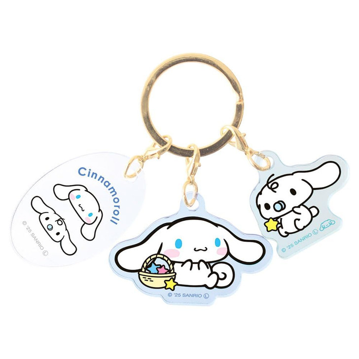 T's Factory Sanrio Three Charm Keychain Cinnamonroll