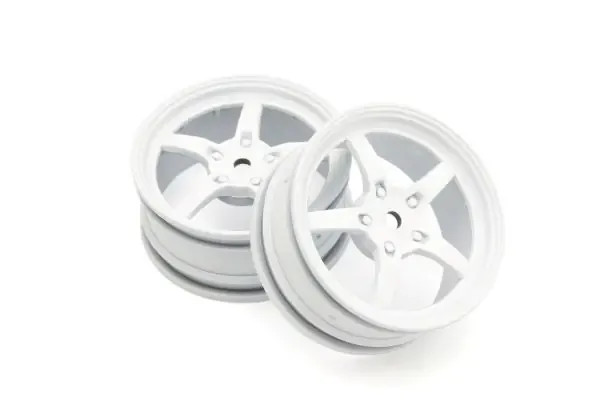 Kyosho FAH705W 5-Spoke Racing Wheel (White / 2pcs)