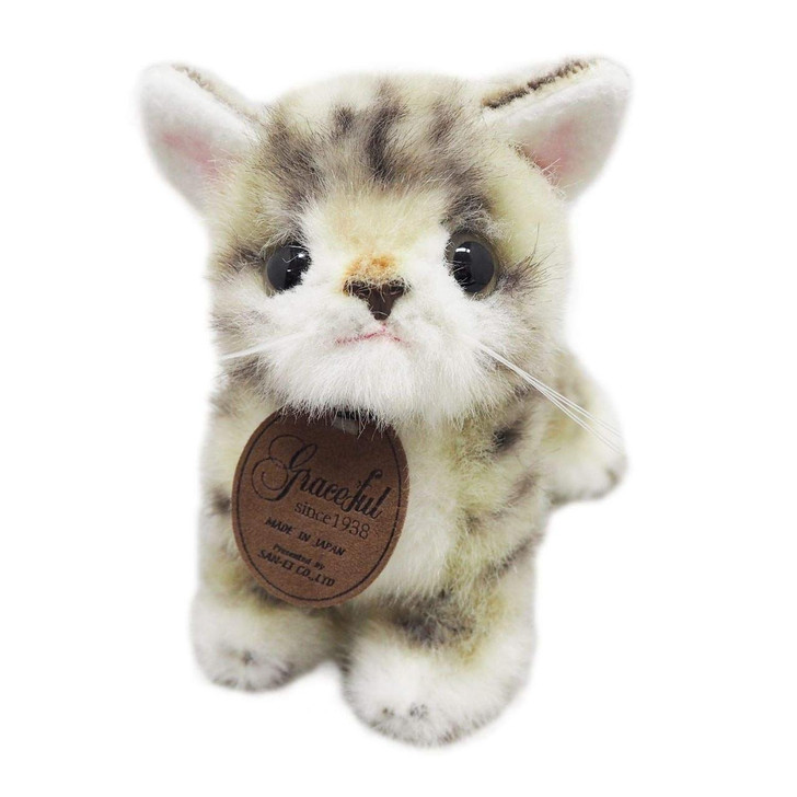  San-ei Graceful Reissued Kitten Miya Gray Standing Plush Made In Japan 