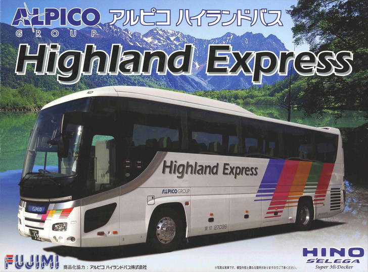 Fujimi BUS04 Hino Selega SHD Alpico Highland Type 1/32 Scale Kit (4968728011301)