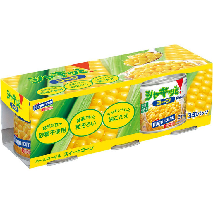 Japanese Food Hagoromo Shakitto Corn (Sweet Corn)190g x 3 Cans