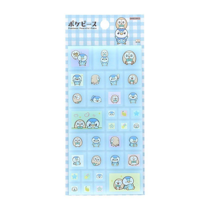  Pokemon Center Original Tile Seal PokePeace Piplup & Rowlet 