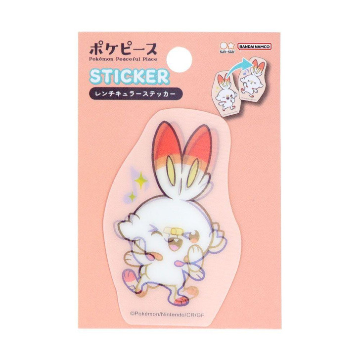  Pokemon Center Original Lenticular Sticker PokePeace Scorbunny 