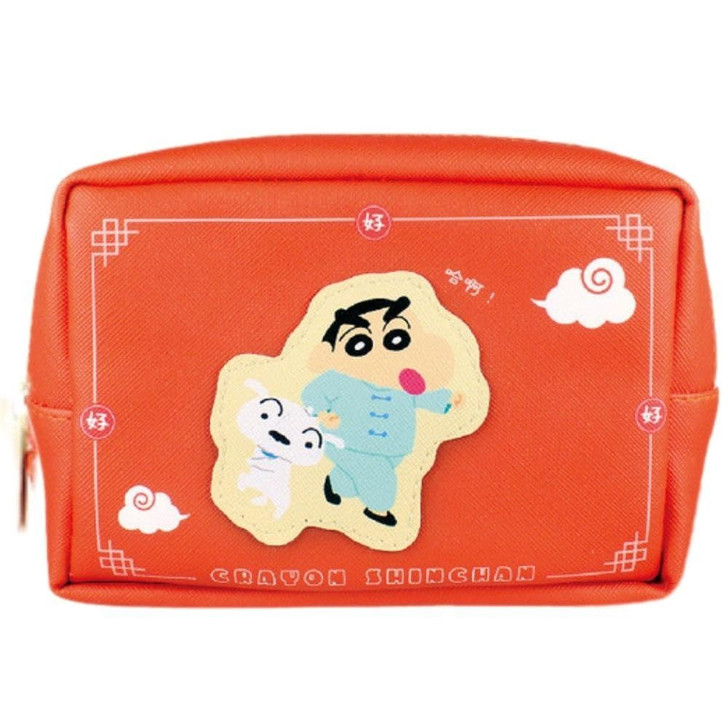 T's Factory Shin-Chan Faux Leather Patch Style Pouch Chinese Shin-Chan / Shin-Chan
