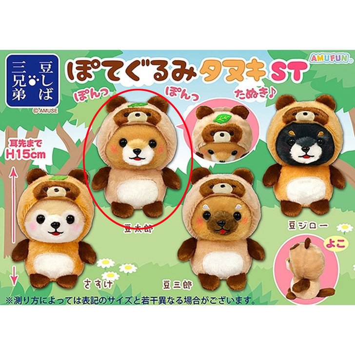 Amuse Mameshiba Three Brothers Potegurumi Tanuki Plush Toy Mametaro