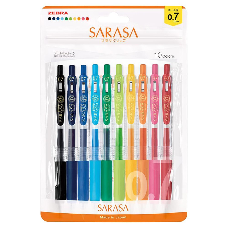 Zebra Sarasa Clip Gel Pen 10 Color Set N JJB15-10C-N