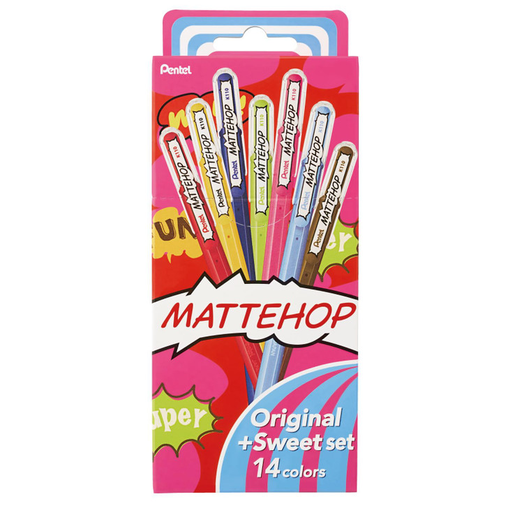 Pentel Color Ballpoint Pen Matte Hop Original Plus Sweet 14 Colors K110-V14ST