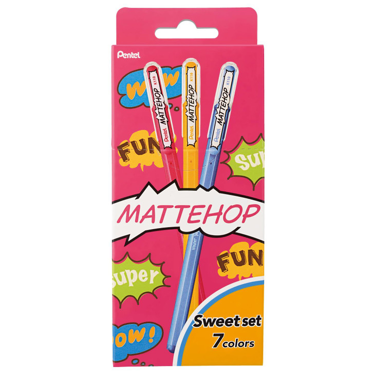 Pentel Color Ballpoint Pen Matte Hop Sweet 7 Colors K110-V7STB