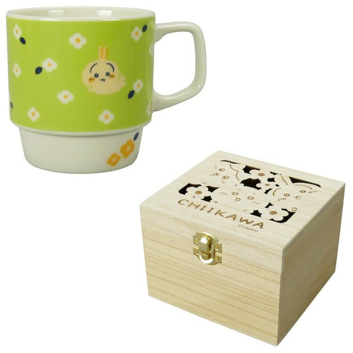 Yamaka Chiikawa Flower Garden Mug With Wooden Box Usagi