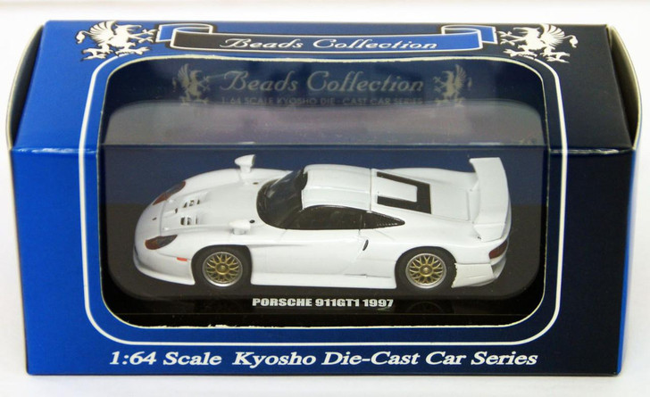  Kyosho Original K06532W Porsche 911 GT1 1997 White 1/64 scale 