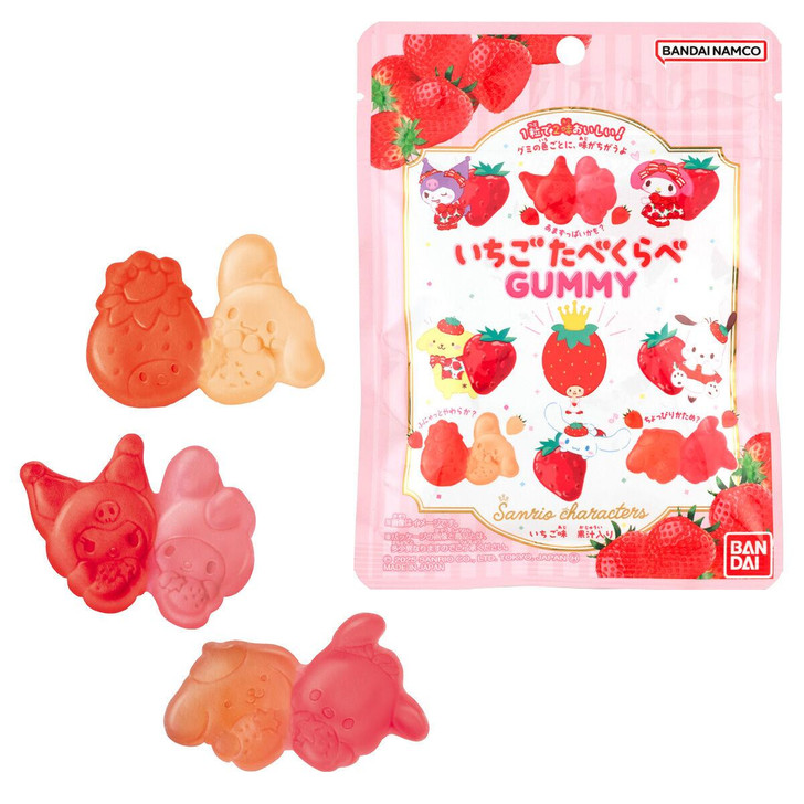  Bandai Candy Sanrio Characters Strawberry Taste Test Gummies BOX (10pcs) 