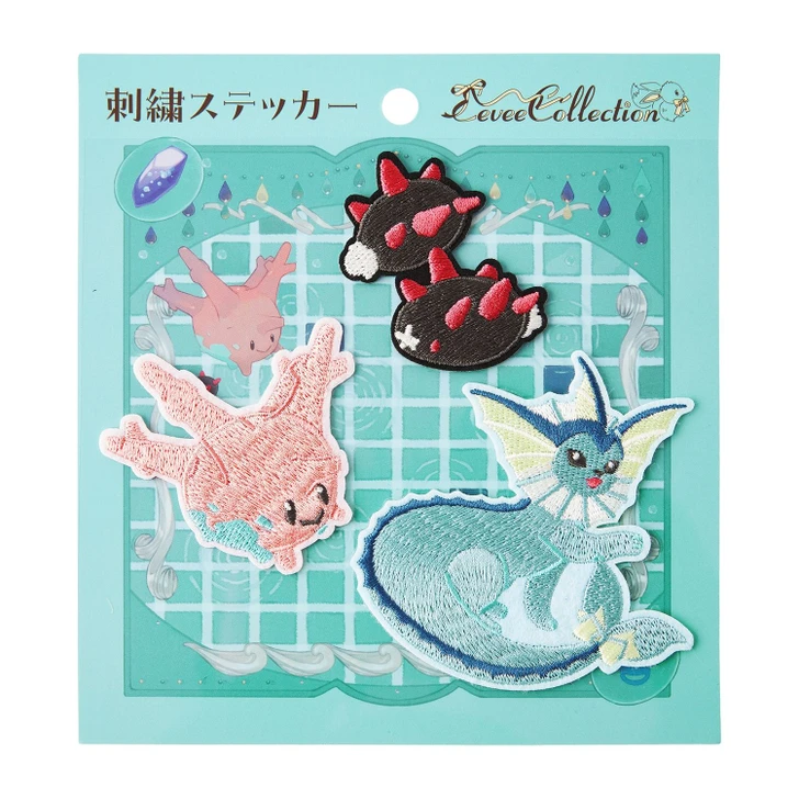 Pokemon Center Original Embroidered Sticker Eevee Collection Vaporeon