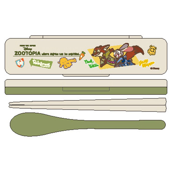 Skater Zootopia Silent Combination Chopsticks Set 18 Cm