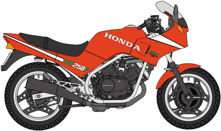 Hasegawa 1/12 Honda VT250F (MC08) (1984) Red Color Plastic Model