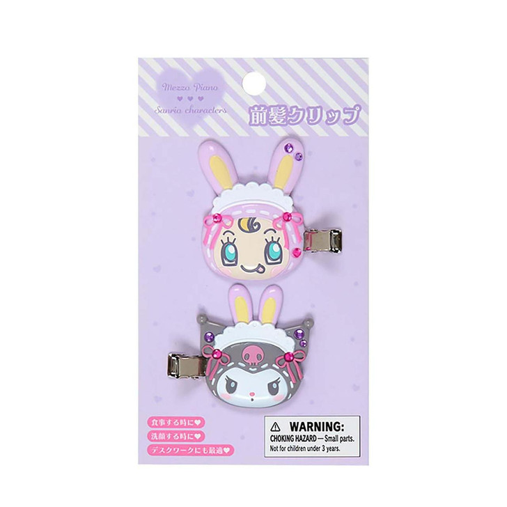 Sanrio Kuromi Mezzo Piano Right Facing And Left Facing Bangs Clip Set