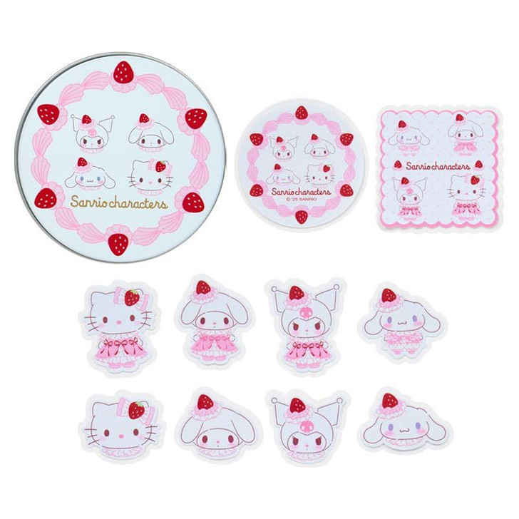 Sanrio Other Can Case And Sticker Set Strawberry Whipped Cake Characters 351792