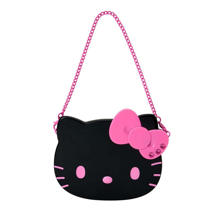  Sanrio Double-Sided Mirror With Chain I Love Hello Kitty Black 