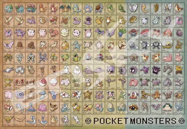 Ensky Jigsaw Puzzle 1000T-31 Pokemon Pokedex (1000 Pieces) - Plaza Japan