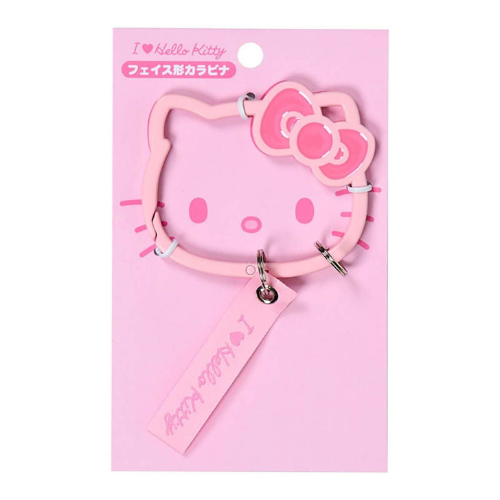  Sanrio Face Shaped Carabiner I Love Hello Kitty Pink 
