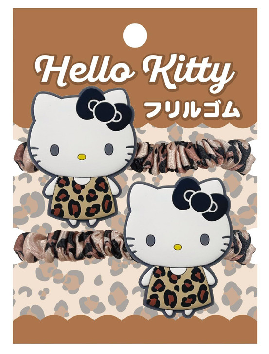iplanning Sanrio Hello Kitty Frill Hair Tie Two Piece Set A Leopard