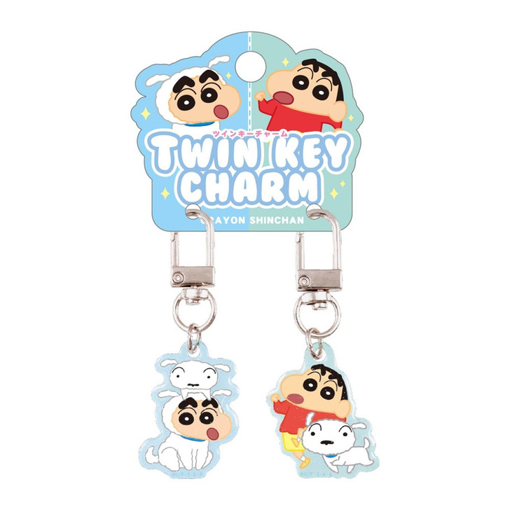 T's Factory Shin Chan Twin Key Charm Shiro Shin Chan