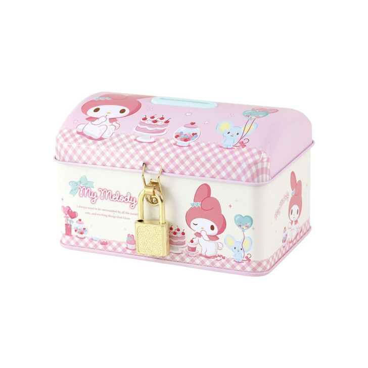 T's Factory Sanrio Can Bank With Key Girls Pink / My Melody