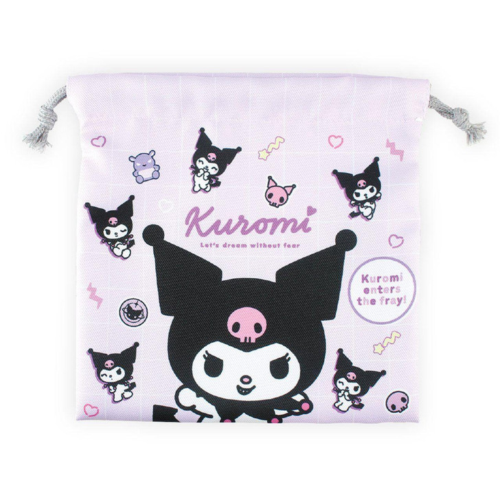  T's Factory Sanrio Flat Drawstring Pouch Kuromi Time 