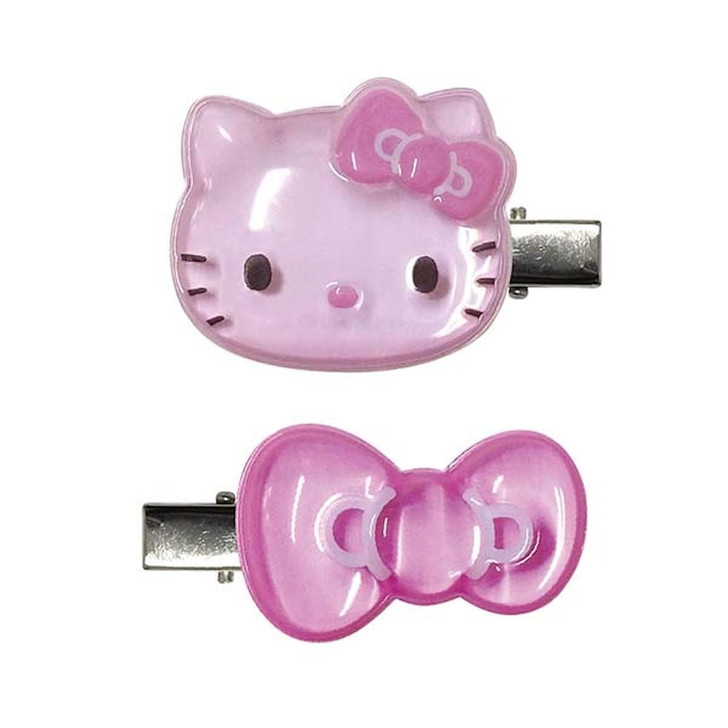 Kcompany Sanrio C Hello Kitty Puffy Three Dimensional Hair Clips Two Pieces Pink