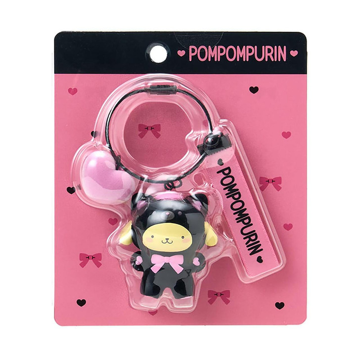 Sanrio PomPom Purin Keychain Makkuro Animals Flocked 387614 
