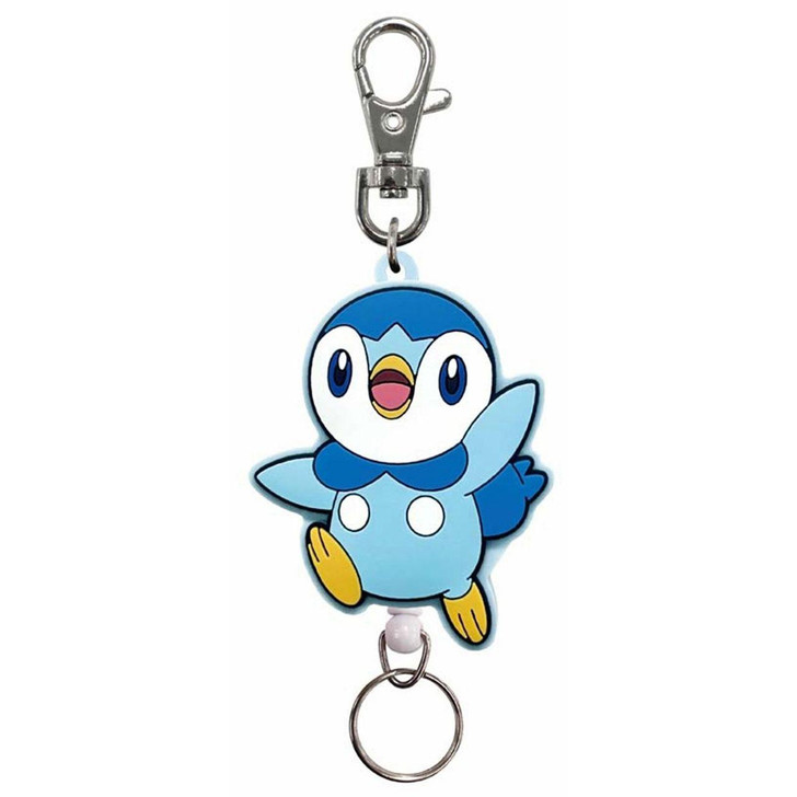  SK Japan Pokemon Rubber Reel Key Holder Piplup 