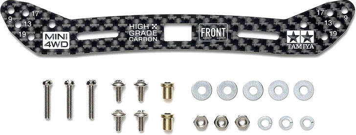 mimo様♡ 15548 Mini 4WD HG Carbon Wide Front Plate (2mm) (Sliding Dampers)