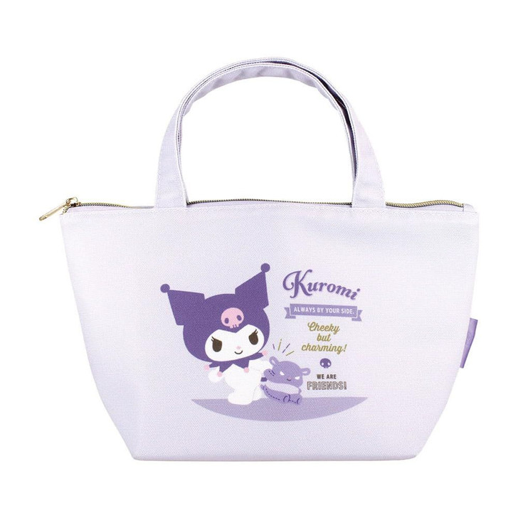 T's Factory Sanrio Insulated Canvas Lunch Bag Badge Logo Kuromi