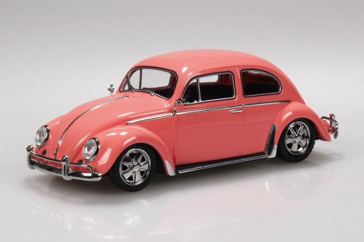 Aoshima Rakupla Snap Kit  1/32 No. 20CU-CP Volkswagen Beetle Custom Coral Pink Plastic Model