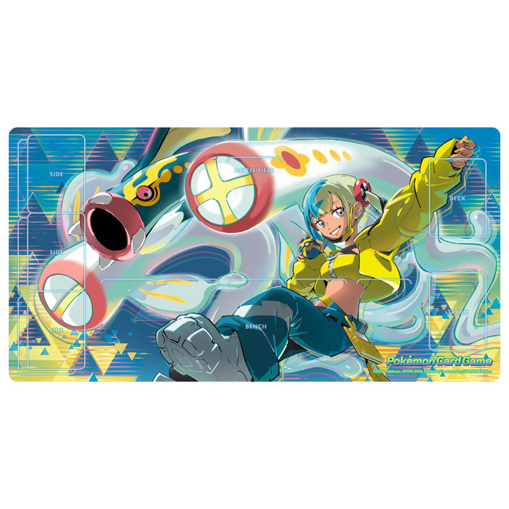 Pokemon Center Original Pokemon Card Game Rubber Playmat Canary & Mega Eelektross