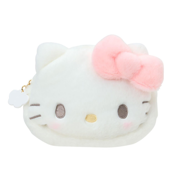 Sanrio Hello Kitty Face Shaped Pouch Sleeping On White Fluffy Cloud 661465