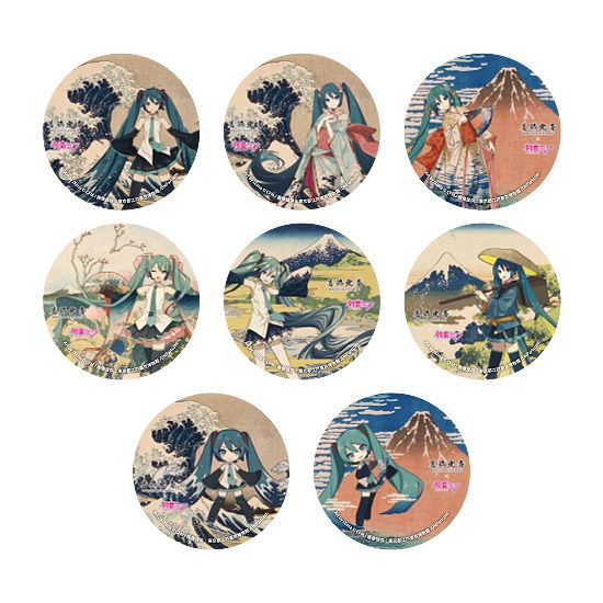 Katsushika Hokusai x Hatsune Miku Pinback Button BOX(8pcs)