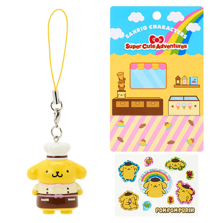 Sanrio PomPom Purin Strap & Sticker Set (Super Cute Adventures My
