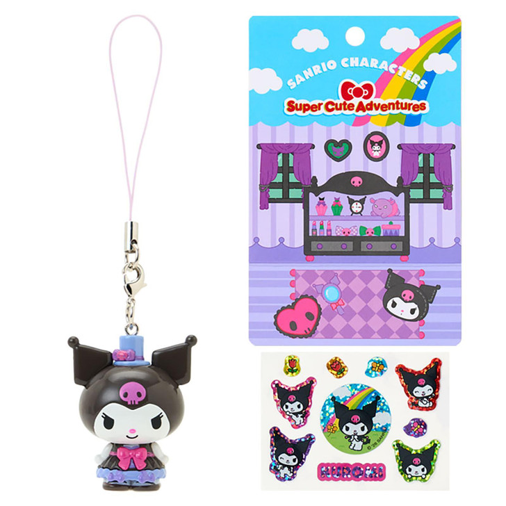 Sanrio Kuromi Strap And Sticker Set Super Cute Adventures My Dream Smartphone 385310