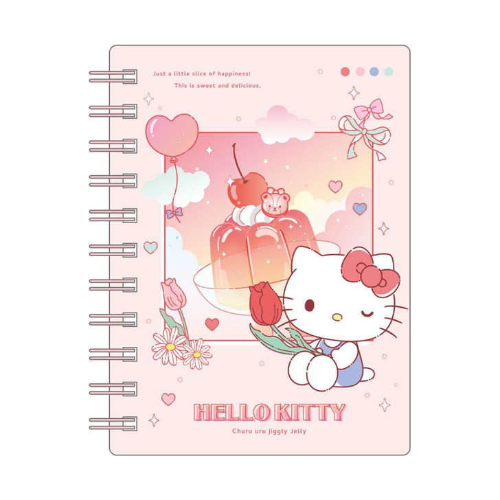 T's Factory Sanrio Churutto A6 Ring Notebook Jiggly Jelly / Hello Kitty