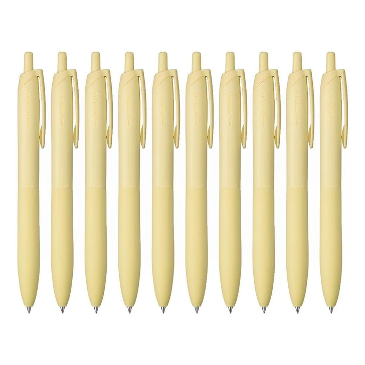  Uni Jetstream Lite Touch Ink Ballpoint Pen - 0.5 mm - Light Yellow Body - Black Ink 