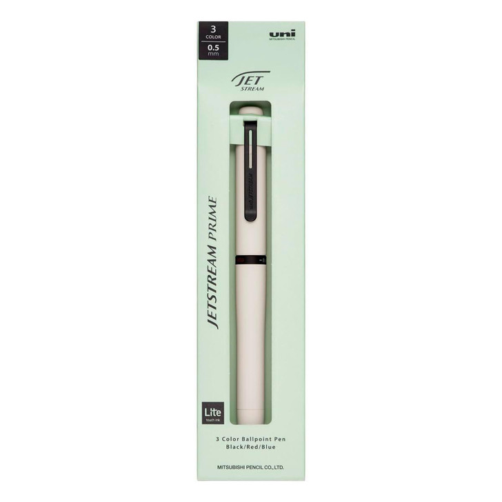  Uni Jetstream Prime 3 Color Lite Touch Ink Ballpoint Multi Pen - 0.5 mm - Cloudy White 