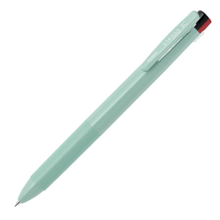  Zebra Sarasa Clip 3C 3 Color Gel Multi Pen - 0.4 mm - Moss Green Body 