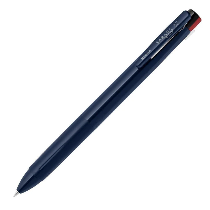  Zebra Sarasa Clip 3C 3 Color Gel Multi Pen - 0.5 mm - Dark Blue Body 