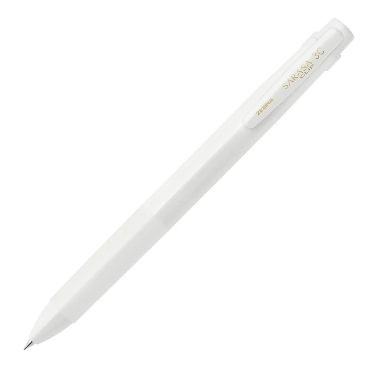  Zebra Sarasa Clip 3C 3 Color Gel Multi Pen - 0.5 mm - Monochrome Series - White Body - Limited Edition 