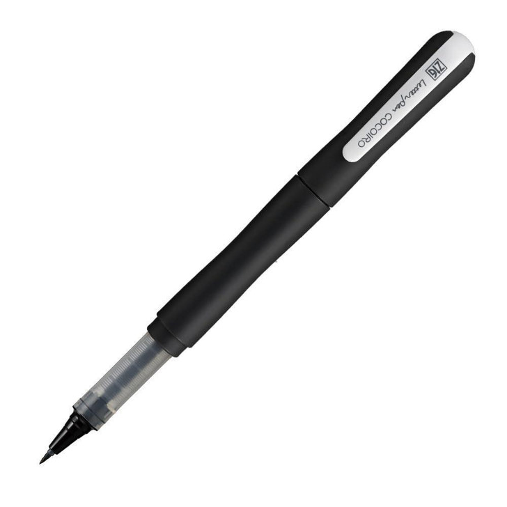  Kuretake ZIG Letter Pen COCOIRO - Extra Fine Brush - Black Ink - Black (Dark Gray) Body 