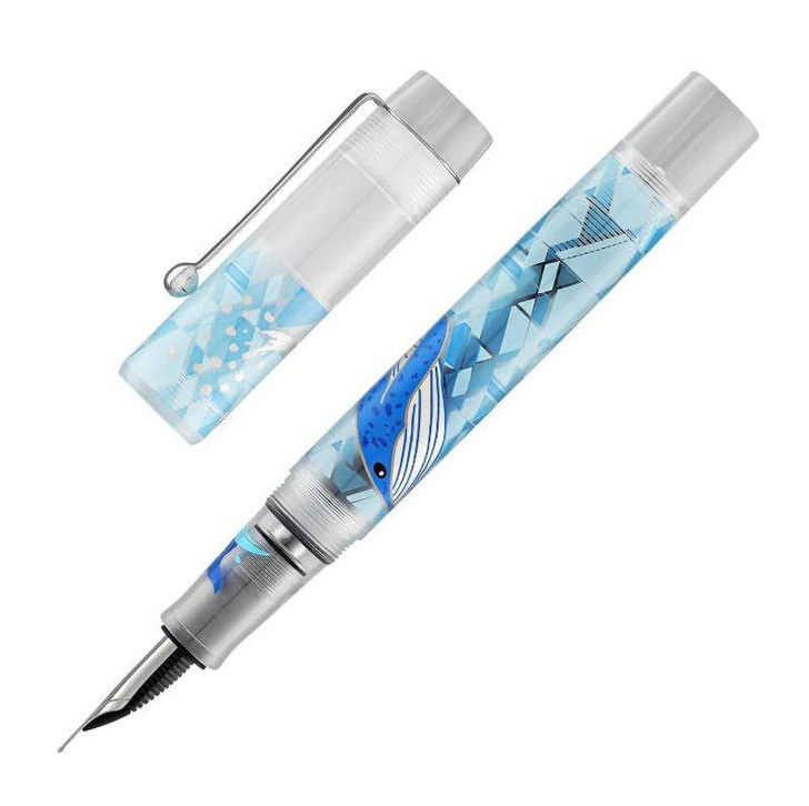  Opus 88 Demo Fountain Pen - Blue Whale - Fine 