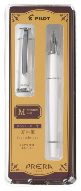  Pilot Prera Fountain Pen - Porcelain White - Medium 