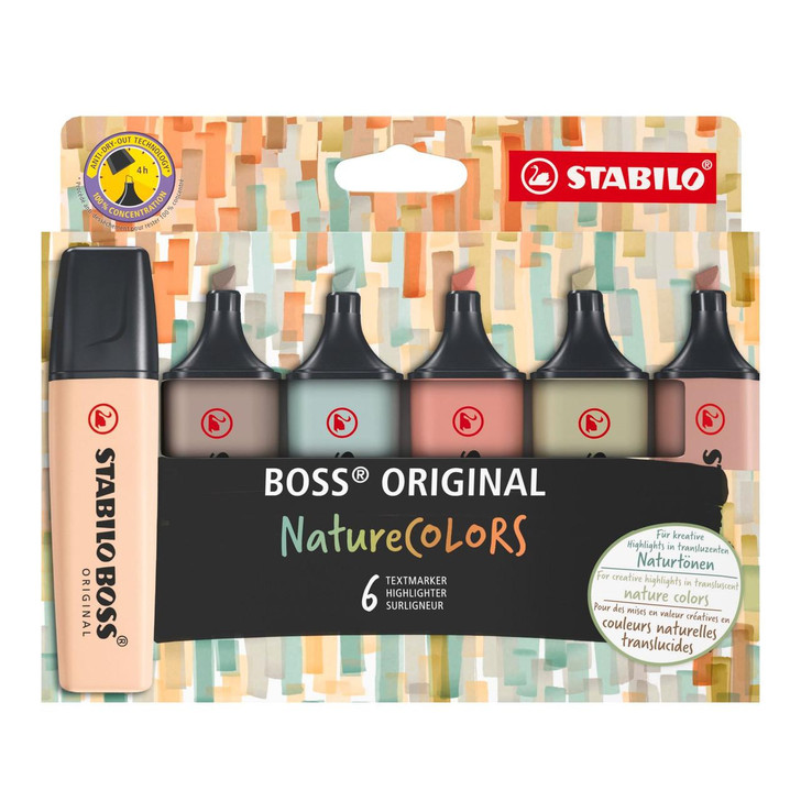  Stabilo Boss Original Highlighter - NatureCOLORS - 6 Color Set 